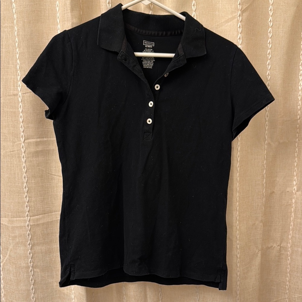 Merona Black Fitted Button Down Shirt